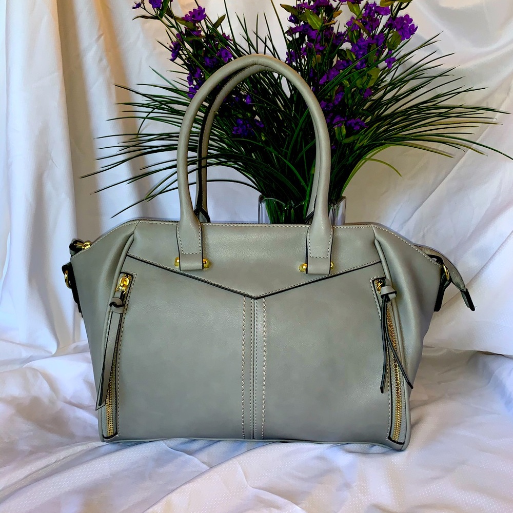 Gray w/gold accent Satchel